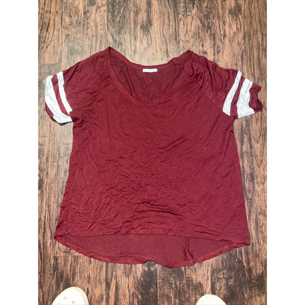 Charlotte Russe Brand Women's Casual Sporty Maroon with Grey Stripes